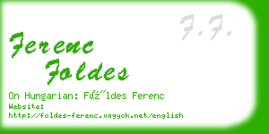 ferenc foldes business card