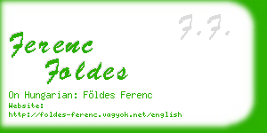 ferenc foldes business card